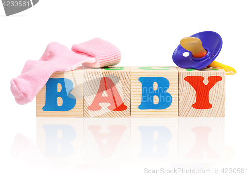 Image of Wooden cubes with letters