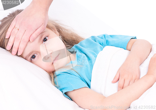 Image of Sick little girl in bed