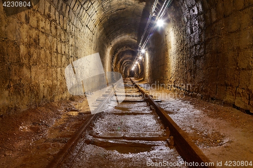 Image of Mine Shaft with Rail