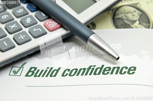 Image of Build confidence printed on book