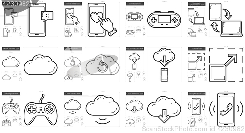 Image of Mobility line icon set.