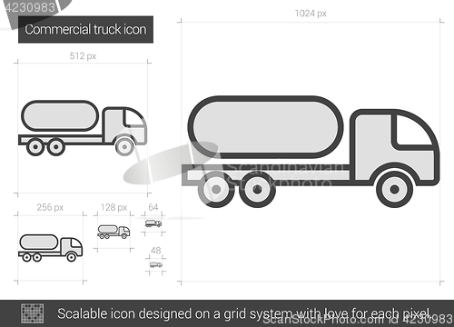 Image of Commercial truck line icon.