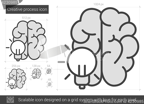 Image of Creative process line icon.