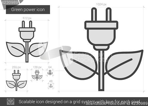 Image of Green power line icon.