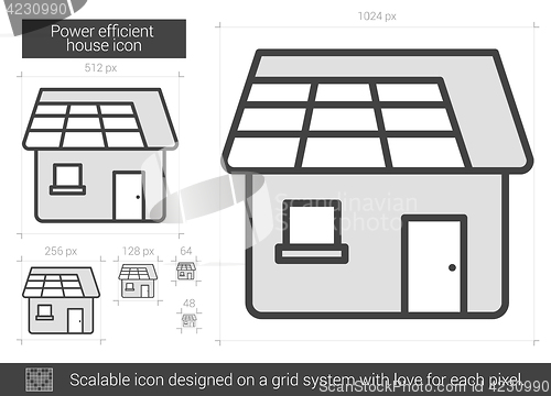 Image of Power efficient house line icon.