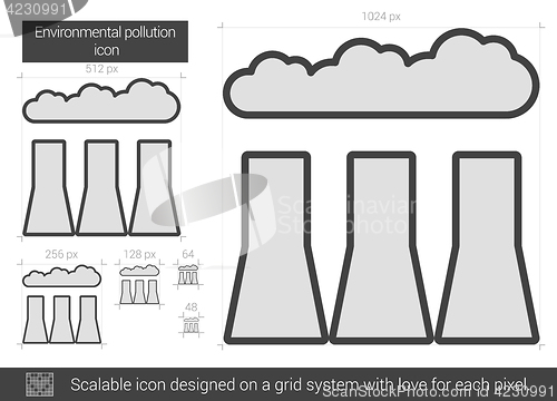 Image of Environmental pollution line icon.