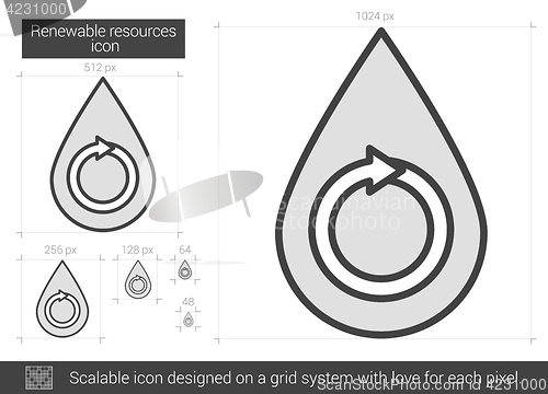 Image of Renewable resources line icon.