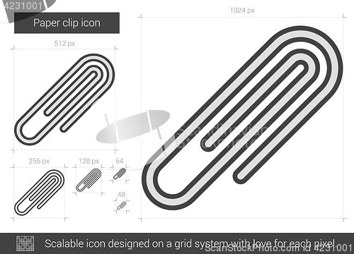 Image of Paper clip line icon.