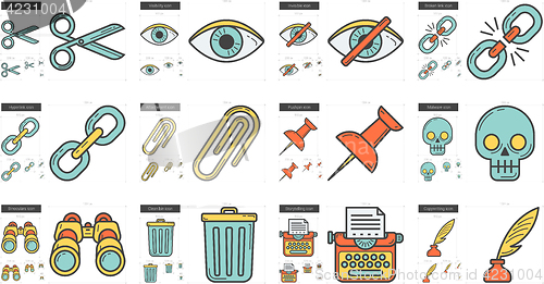 Image of Content Edition line icon set.