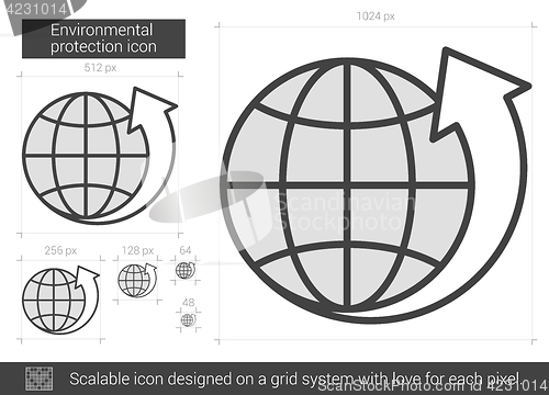 Image of Environmental protection line icon.