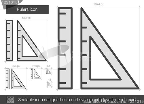 Image of Rulers line icon.