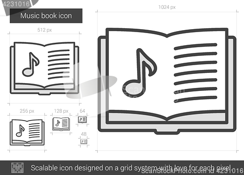 Image of Music book line icon.