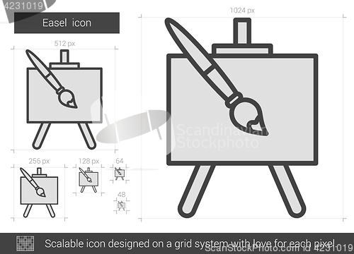 Image of Easel line icon.