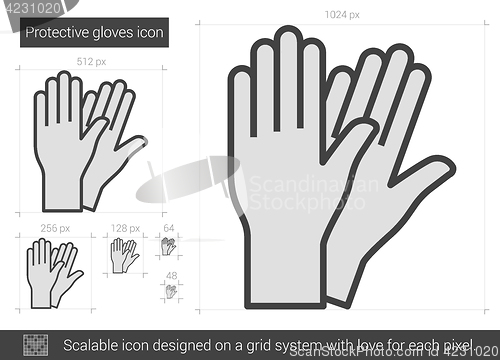 Image of Protective gloves line icon.