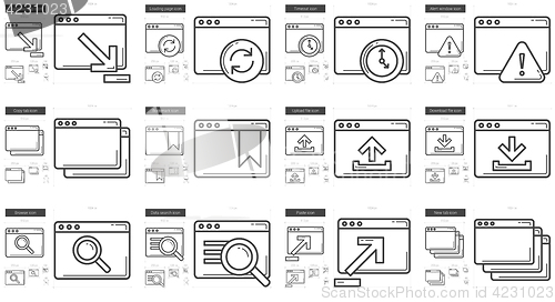 Image of Application line icon set.