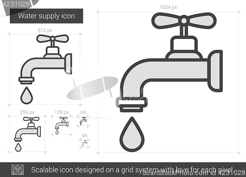 Image of Water supply line icon.