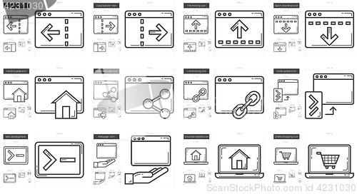 Image of Application line icon set.