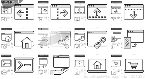 Image of Application line icon set.