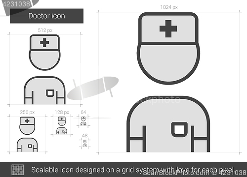 Image of Doctor line icon.