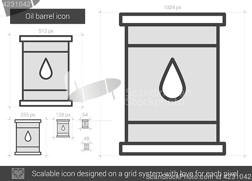 Image of Oil barrel line icon.