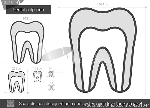 Image of Dental pulp line icon.