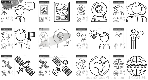 Image of Technology line icon set.