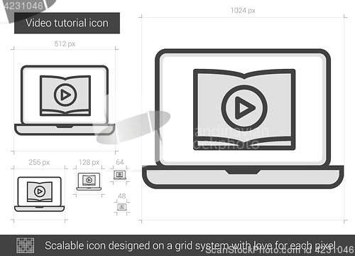 Image of Video tutorial line icon.