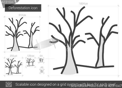 Image of Deforestation line icon.