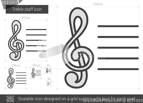 Image of Treble staff line icon.