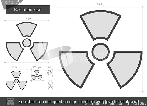 Image of Radiation line icon.