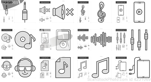 Image of Music line icon set.