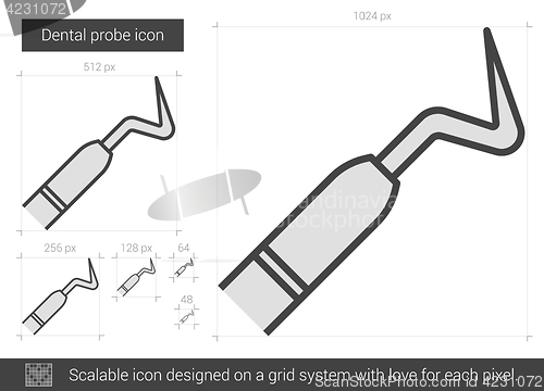 Image of Dental probe line icon.