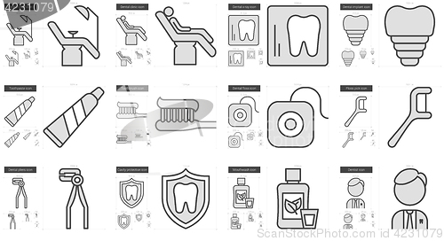 Image of Stomatology line icon set.