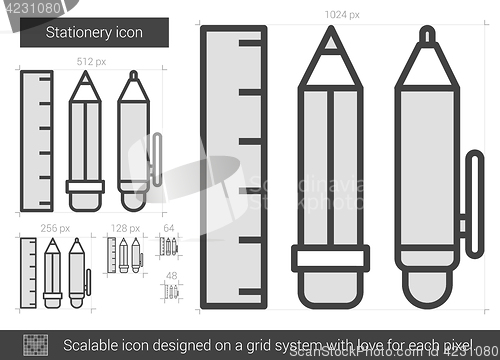 Image of Stationery line icon.