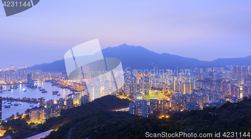 Image of Hong Kong Tuen Mun skyline and South China sea