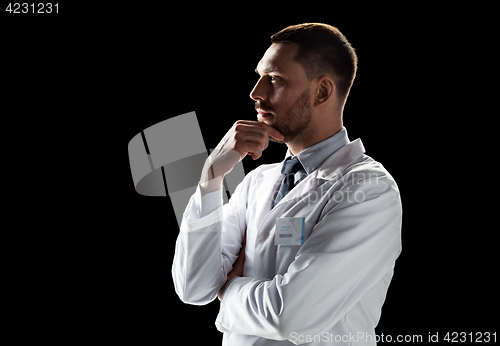 Image of doctor or scientist in white coat