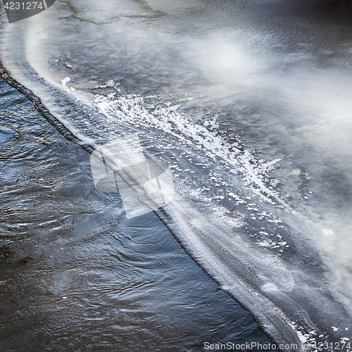 Image of abstract frozen river