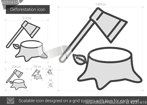 Image of Deforestation line icon.