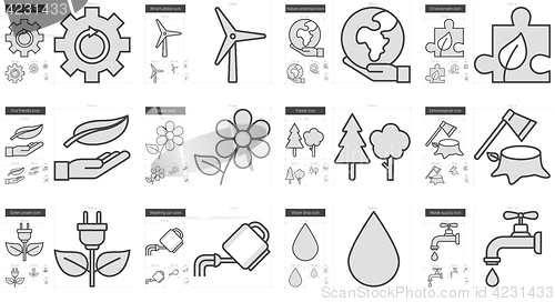 Image of Ecology line icon set.