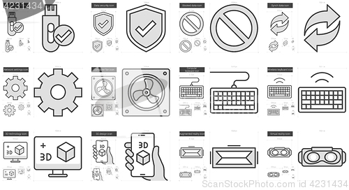 Image of Gadgets line icon set.