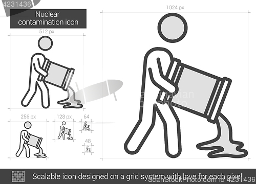 Image of Nuclear contamination line icon.