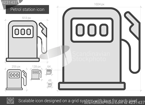 Image of Petrol station line icon.