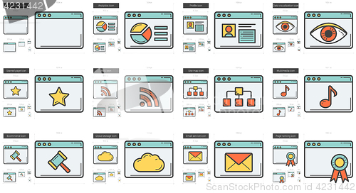 Image of Application line icon set.