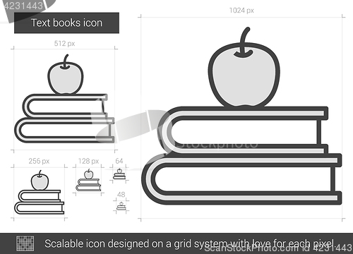 Image of Text books line icon.