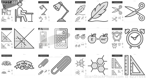 Image of Education line icon set.