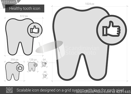 Image of Healthy tooth line icon.