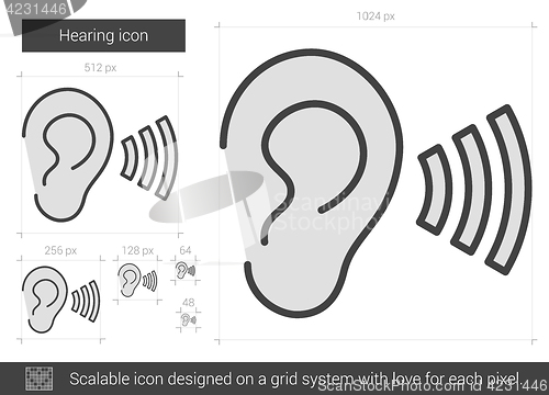 Image of Hearing line icon.