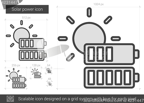 Image of Solar power line icon.