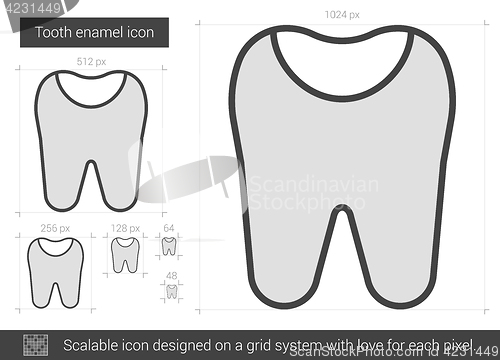 Image of Tooth enamel line icon.