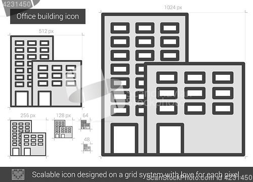 Image of Office building line icon.